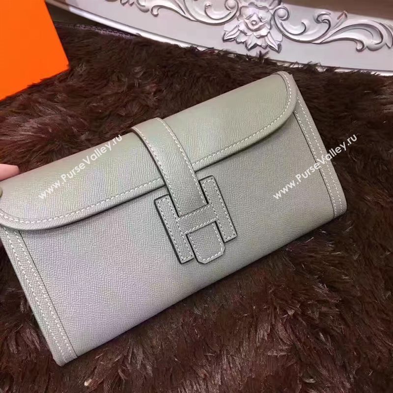 Hermes Epsom large gray clutch bag 5215