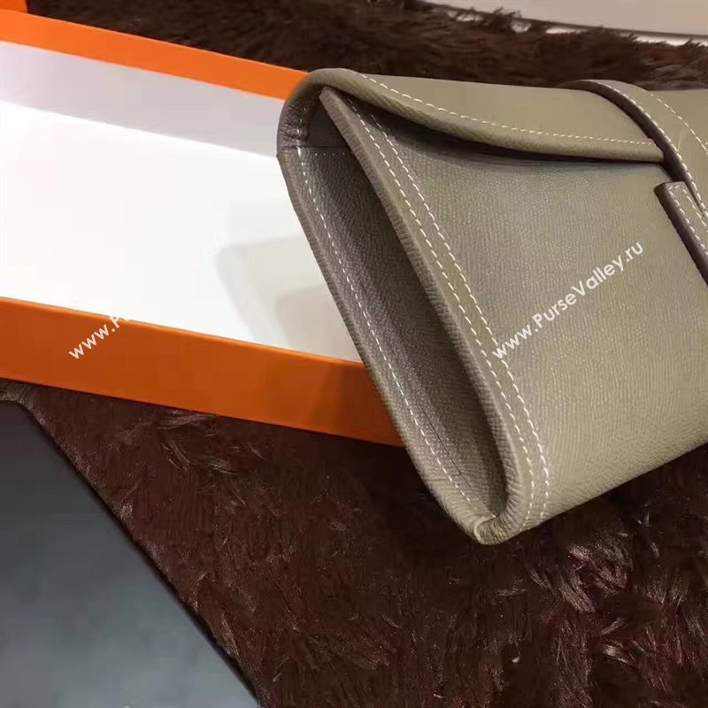 Hermes Epsom large gray clutch bag 5215