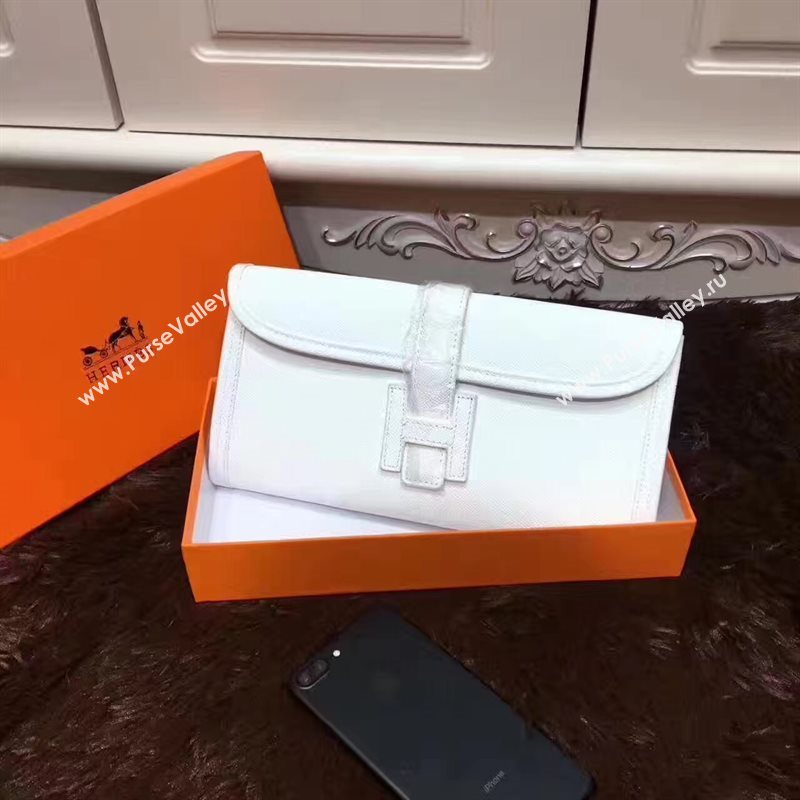 Hermes Epsom large cream clutch bag 5216