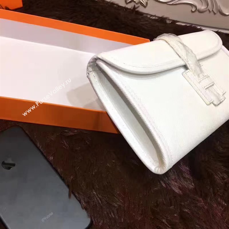 Hermes Epsom large cream clutch bag 5216