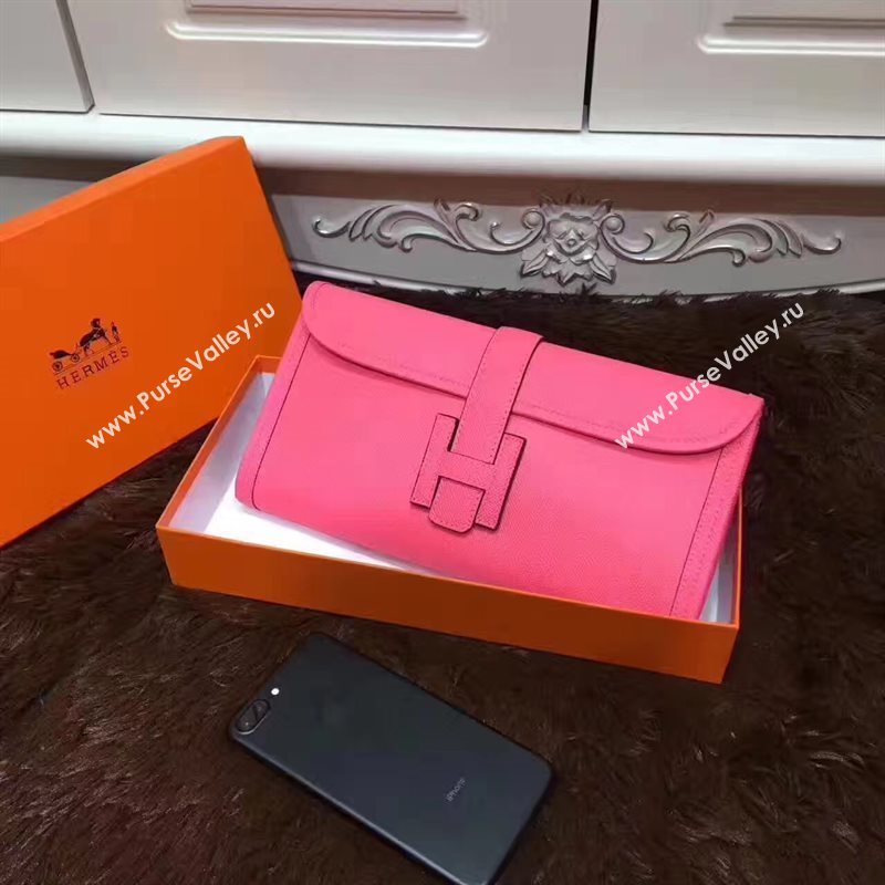 Hermes Epsom large clutch red rose bag 5217