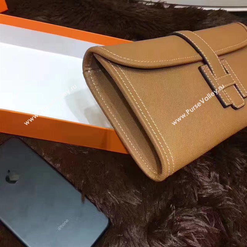 Hermes Epsom large tan clutch bag 5219