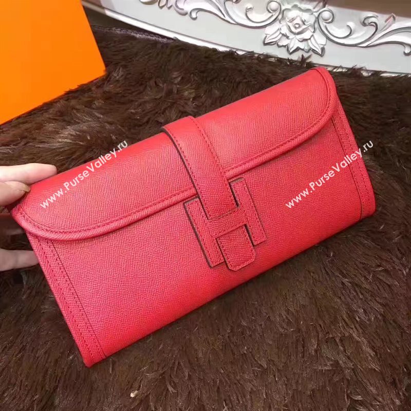 Hermes Epsom large red clutch bag 5220