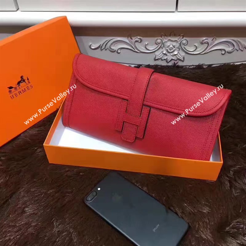 Hermes Epsom large red clutch bag 5220