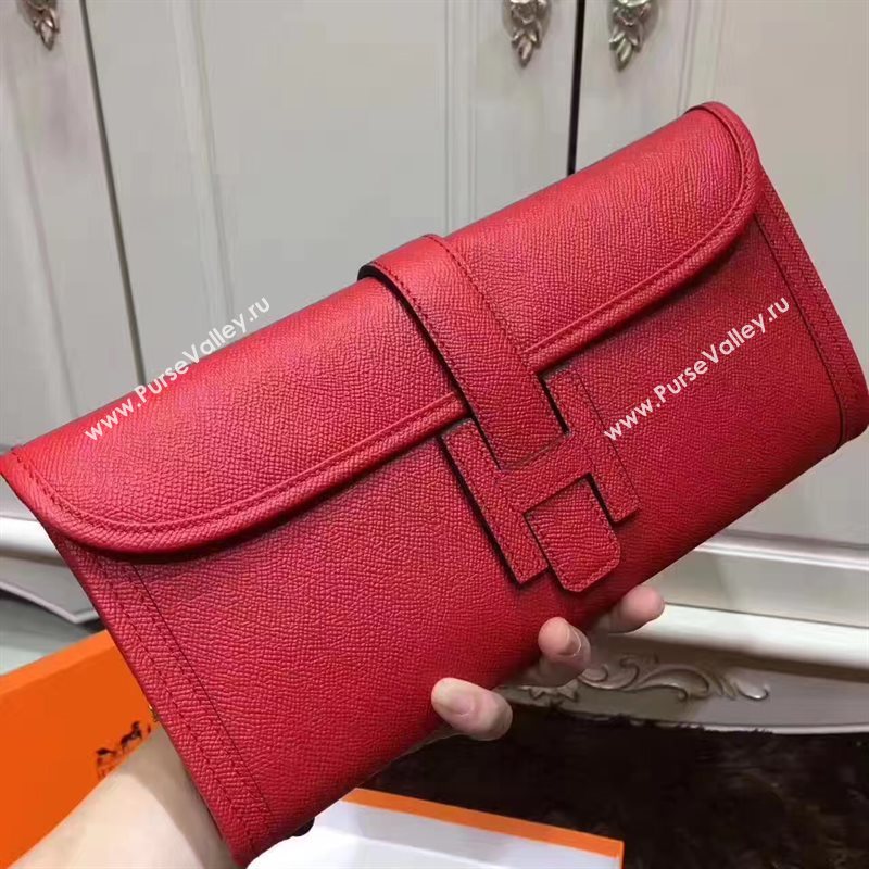 Hermes Epsom large red clutch bag 5220