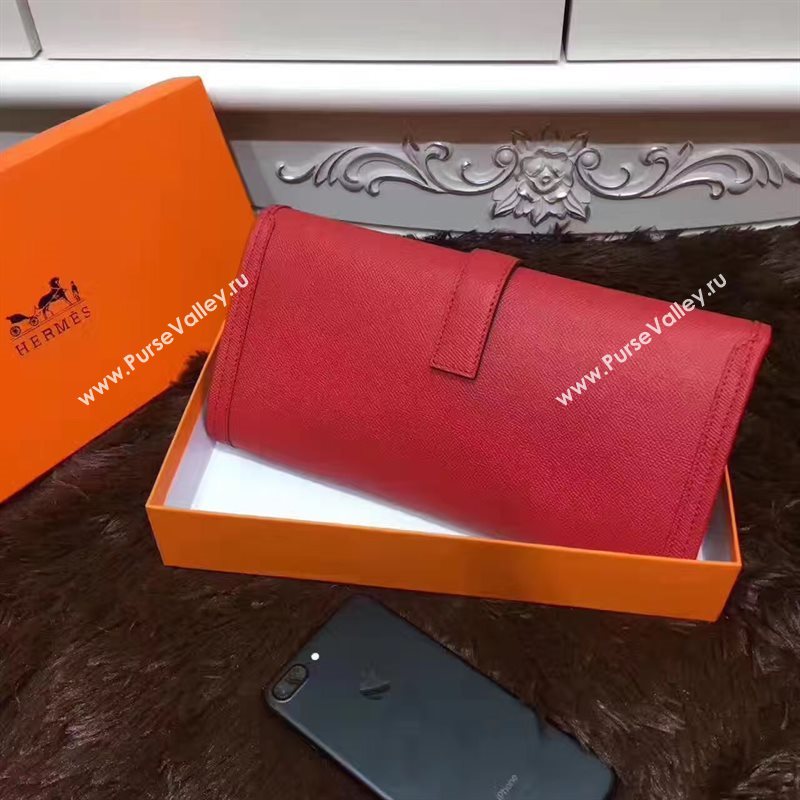 Hermes Epsom large red clutch bag 5220