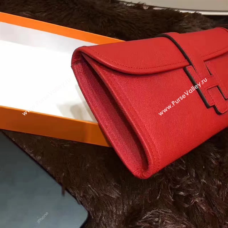 Hermes Epsom large red clutch bag 5220