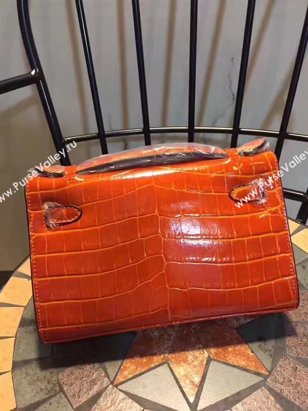 Hermes mini 22cm crocodile orange Kelly bag 5223