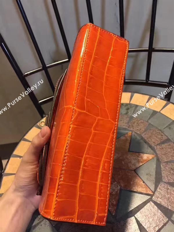 Hermes mini 22cm crocodile orange Kelly bag 5223