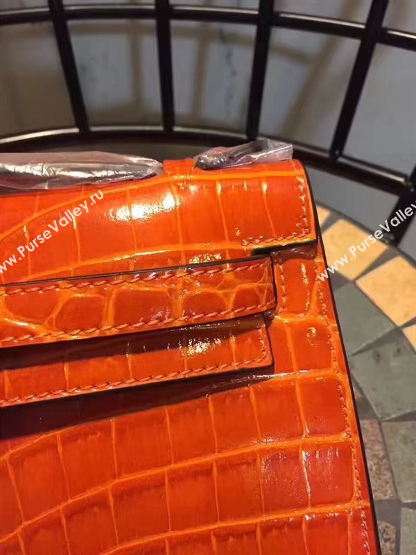 Hermes mini 22cm crocodile orange Kelly bag 5223