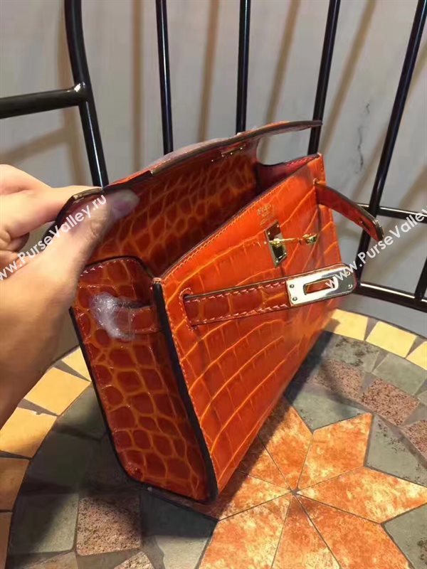 Hermes mini 22cm crocodile orange Kelly bag 5223