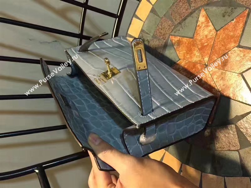 Hermes mini 22cm crocodile gray Kelly bag 5224