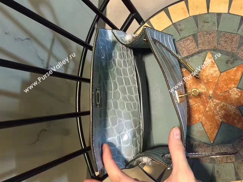 Hermes mini 22cm crocodile gray Kelly bag 5224