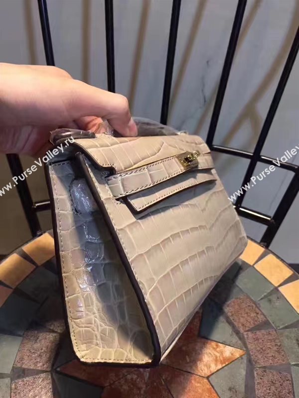 Hermes mini 22cm crocodile gray Kelly bag 5225