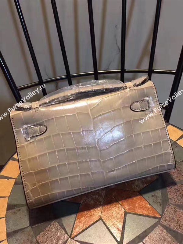 Hermes mini 22cm crocodile gray Kelly bag 5225