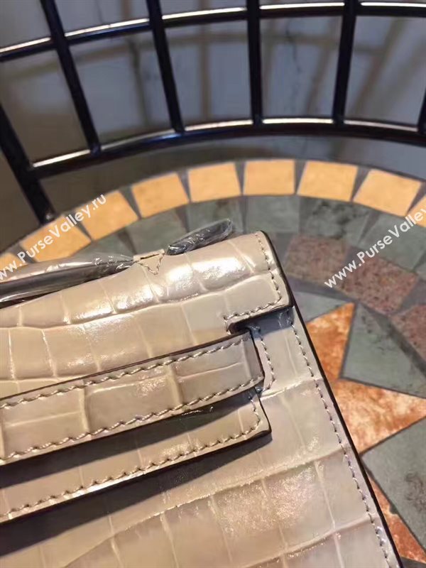 Hermes mini 22cm crocodile gray Kelly bag 5225