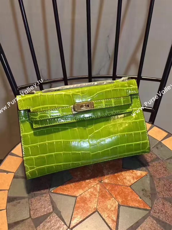 Hermes mini 22cm crocodile green Kelly bag 5226