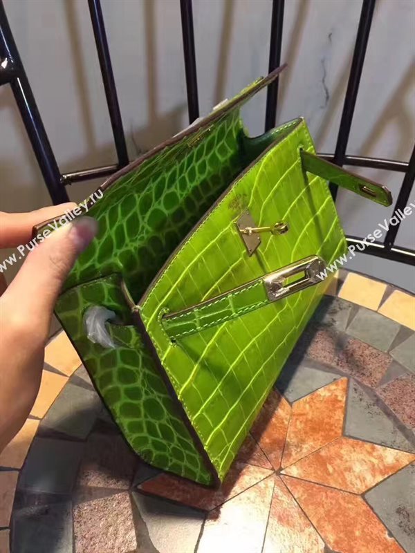 Hermes mini 22cm crocodile green Kelly bag 5226