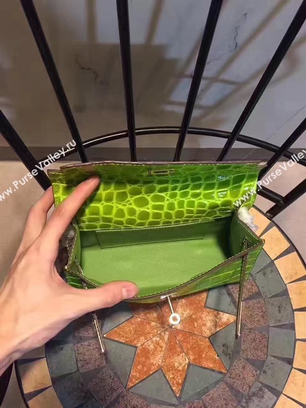 Hermes mini 22cm crocodile green Kelly bag 5226