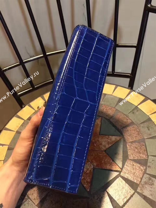 Hermes mini 22cm crocodile navy Kelly bag 5227