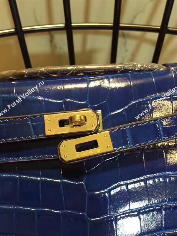 Hermes mini 22cm crocodile navy Kelly bag 5227