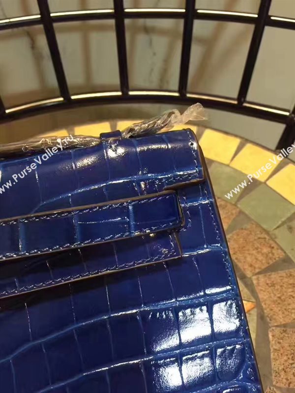 Hermes mini 22cm crocodile navy Kelly bag 5227