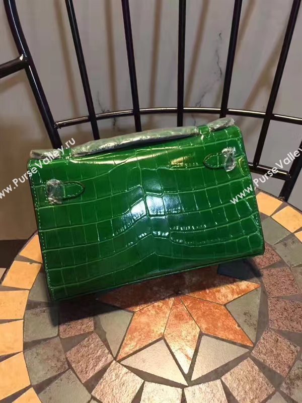 Hermes mini 22cm crocodile green Kelly bag 5228