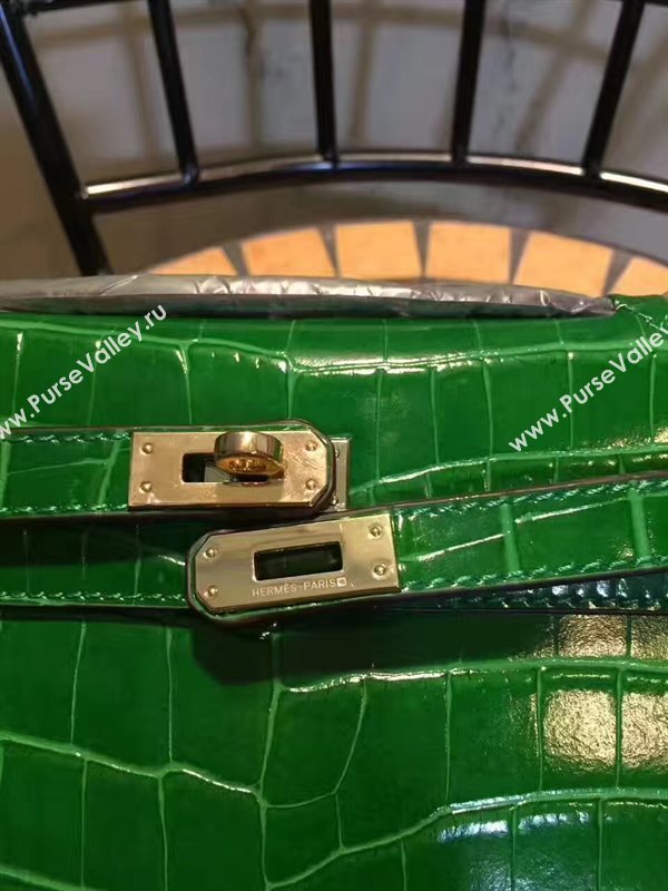 Hermes mini 22cm crocodile green Kelly bag 5228