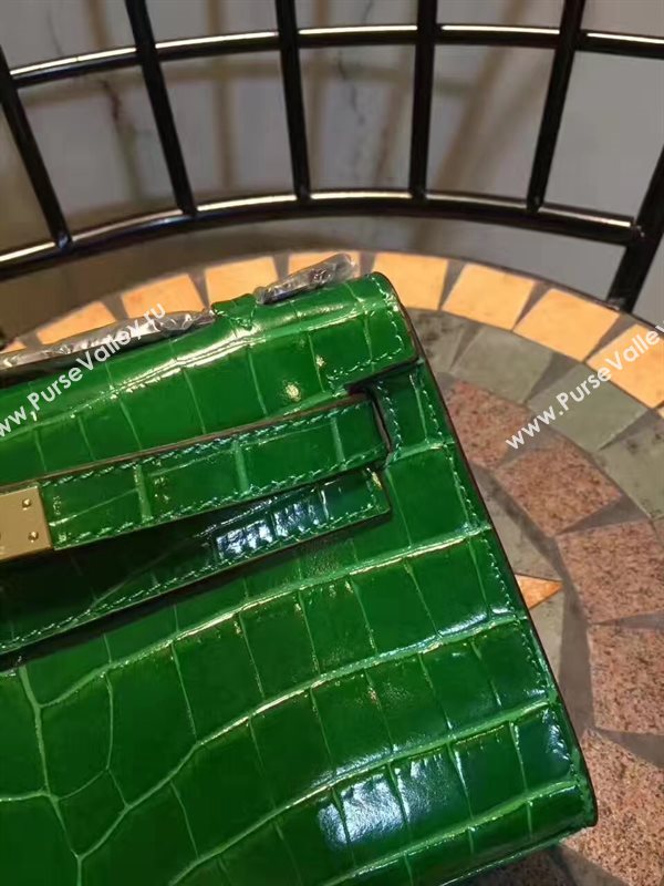 Hermes mini 22cm crocodile green Kelly bag 5228