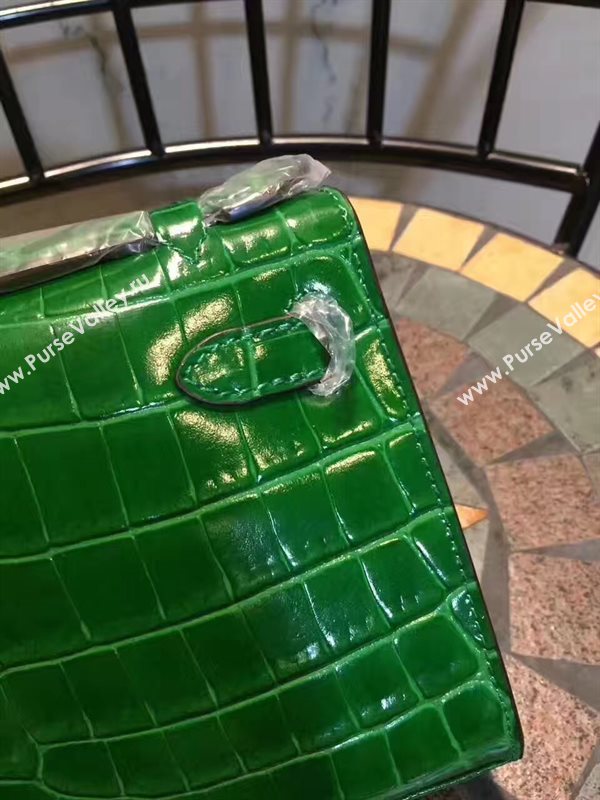 Hermes mini 22cm crocodile green Kelly bag 5228
