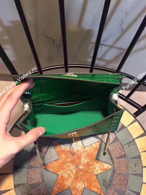 Hermes mini 22cm crocodile green Kelly bag 5228