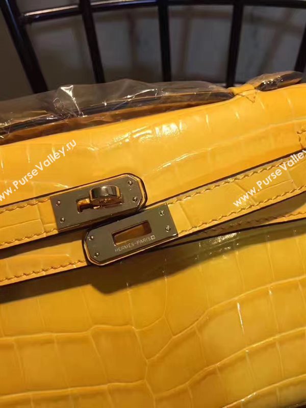Hermes mini 22cm crocodile yellow Kelly bag 5229
