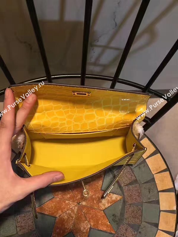 Hermes mini 22cm crocodile yellow Kelly bag 5229
