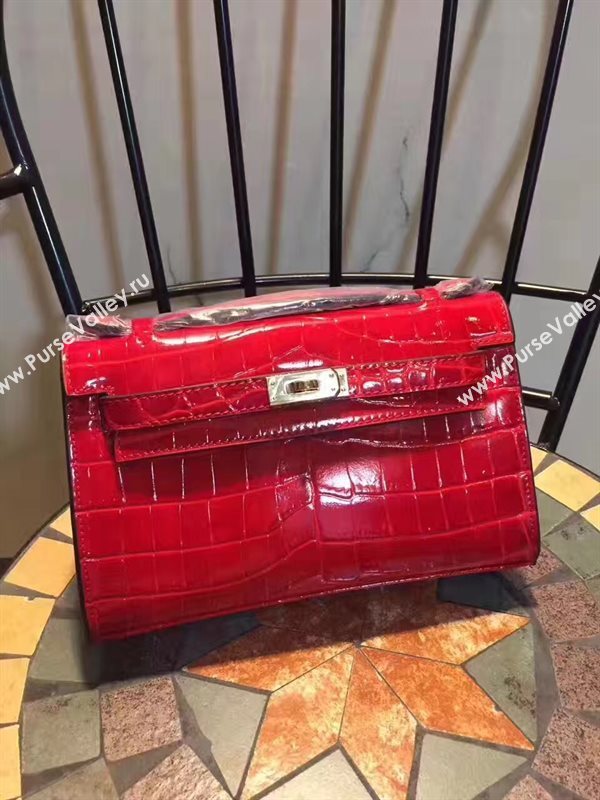 Hermes mini 22cm crocodile red Kelly bag 5230