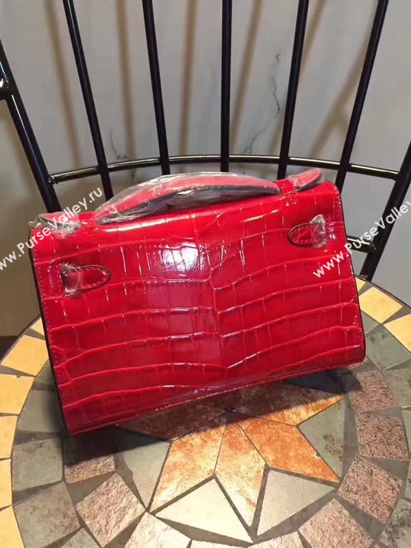 Hermes mini 22cm crocodile red Kelly bag 5230