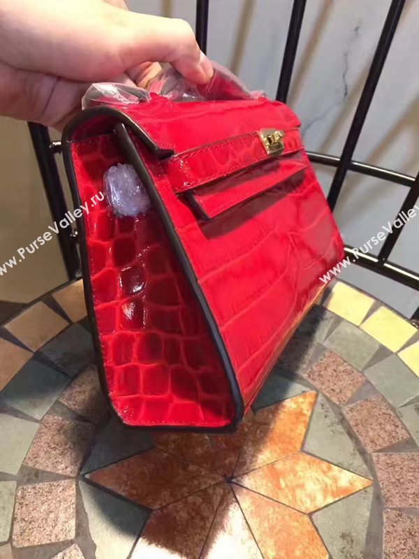 Hermes mini 22cm crocodile red Kelly bag 5230