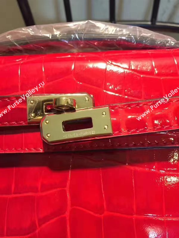 Hermes mini 22cm crocodile red Kelly bag 5230