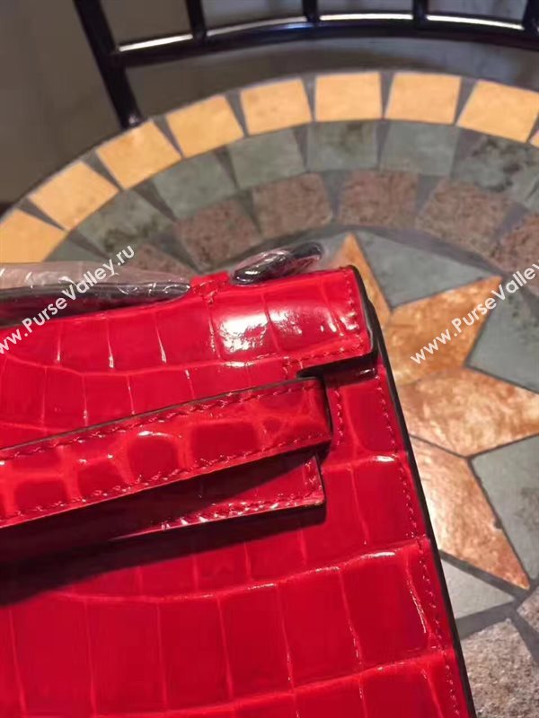Hermes mini 22cm crocodile red Kelly bag 5230