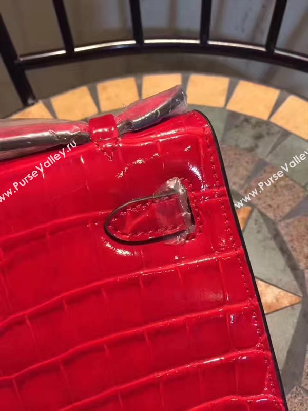 Hermes mini 22cm crocodile red Kelly bag 5230