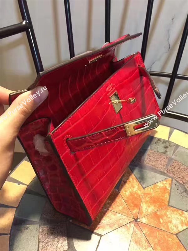 Hermes mini 22cm crocodile red Kelly bag 5230