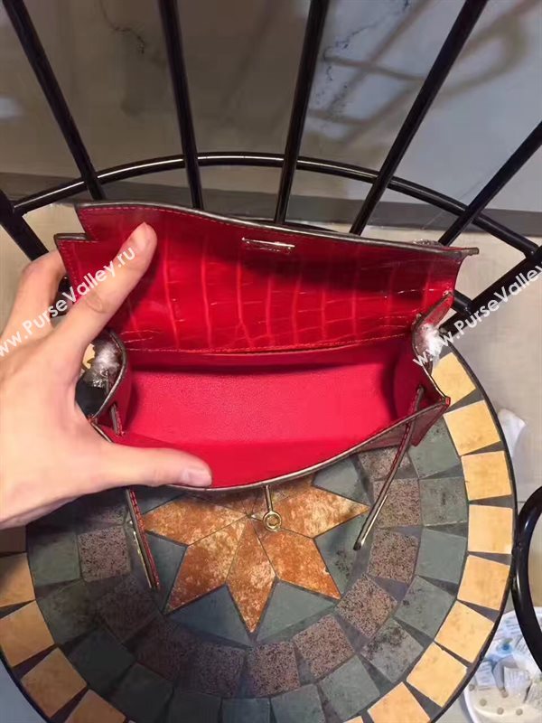 Hermes mini 22cm crocodile red Kelly bag 5230