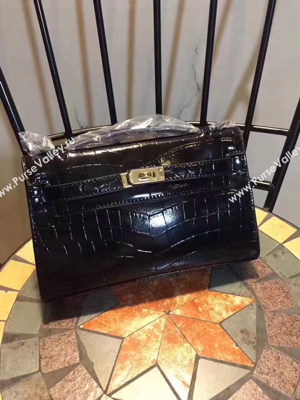 Hermes mini 22cm crocodile black Kelly bag 5231