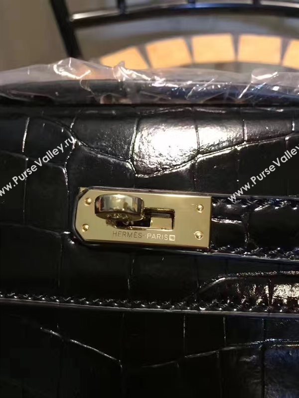 Hermes mini 22cm crocodile black Kelly bag 5231