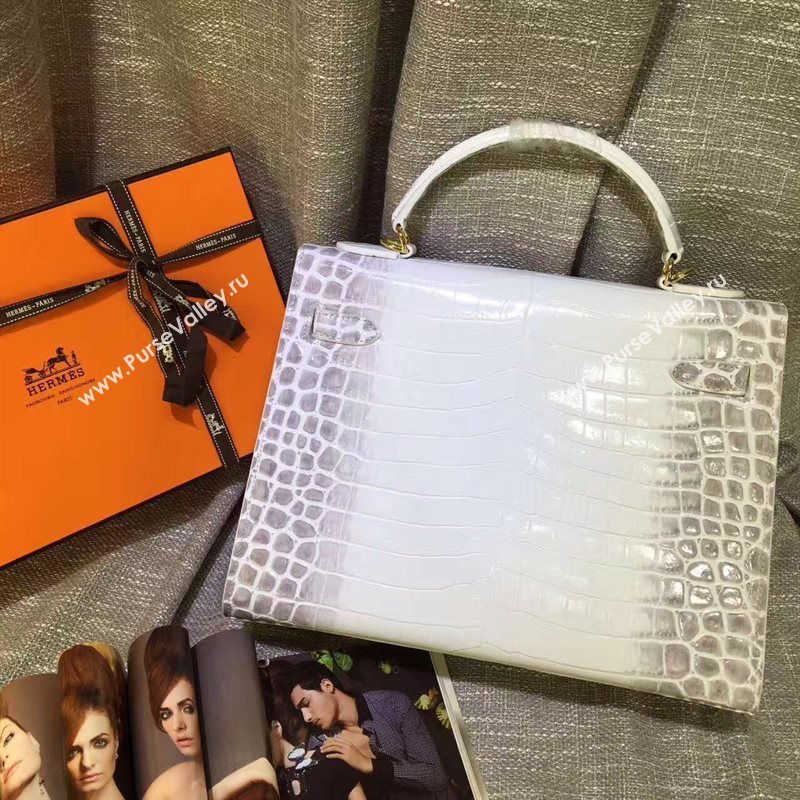 Hermes crocodile white Kelly bags 5232