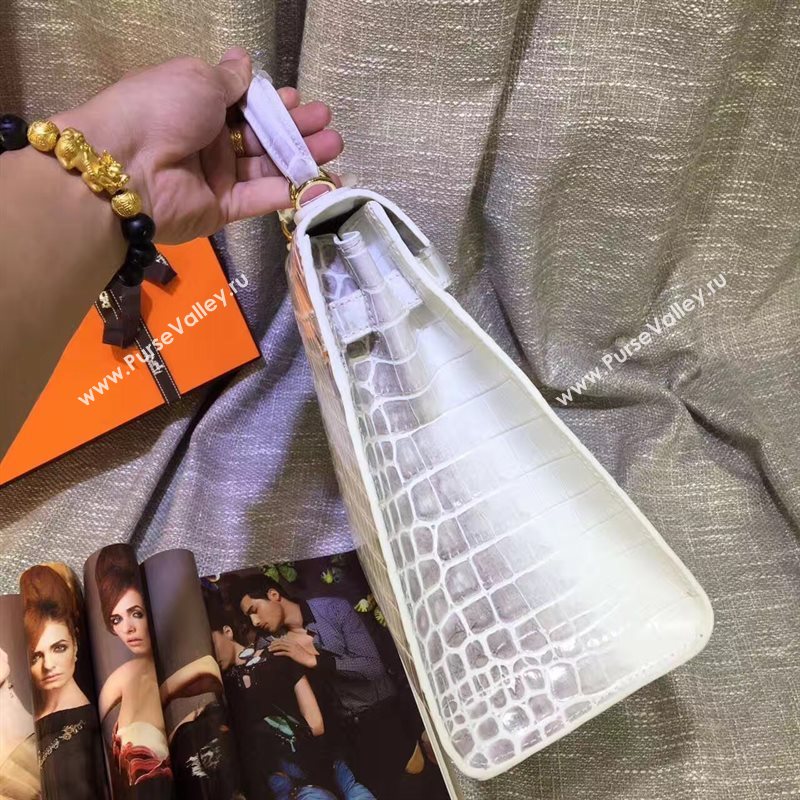Hermes crocodile white Kelly bags 5232