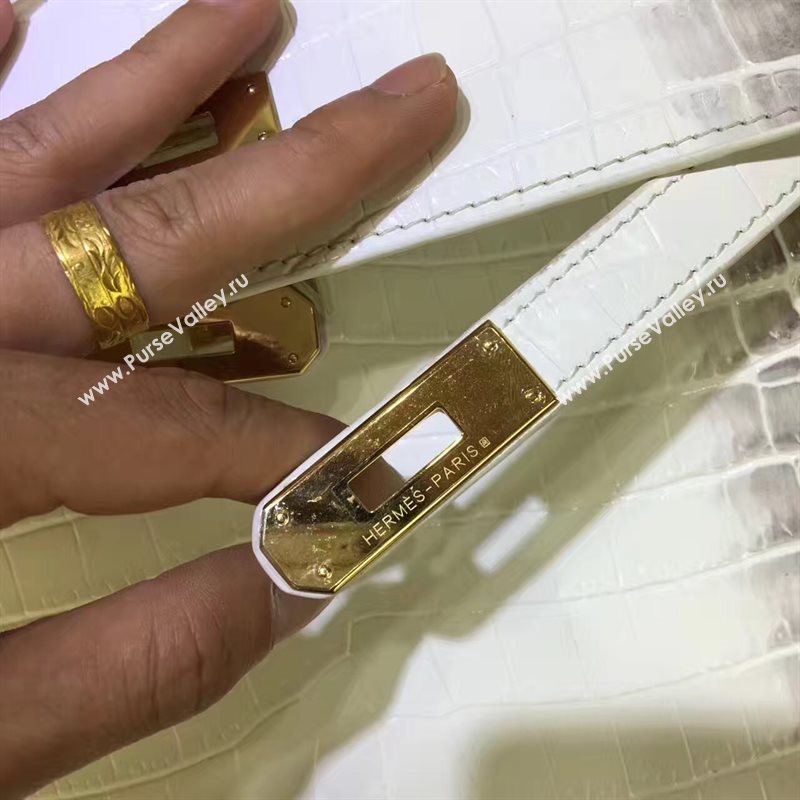 Hermes crocodile white Kelly bags 5232