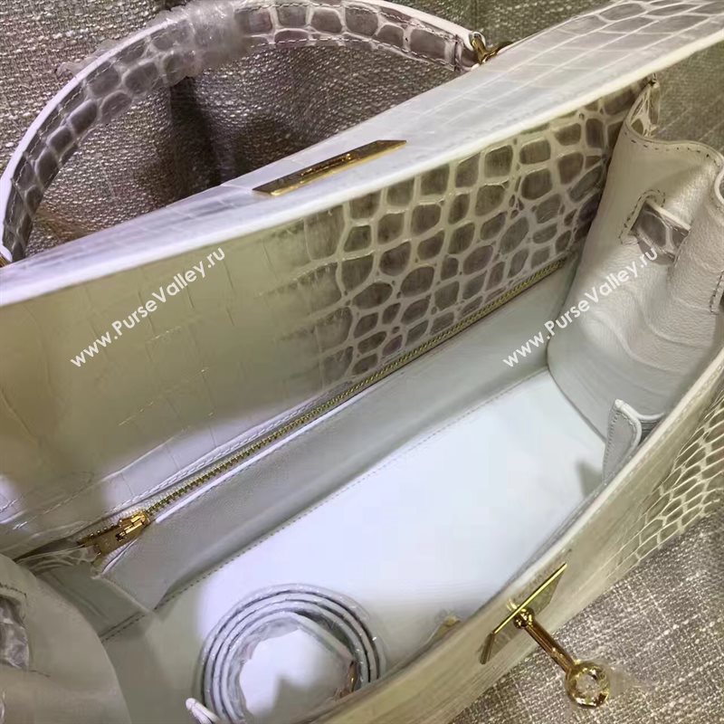 Hermes crocodile white Kelly bags 5232