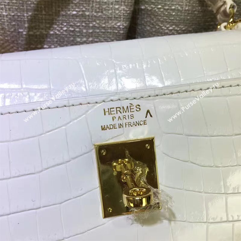 Hermes crocodile white Kelly bags 5232