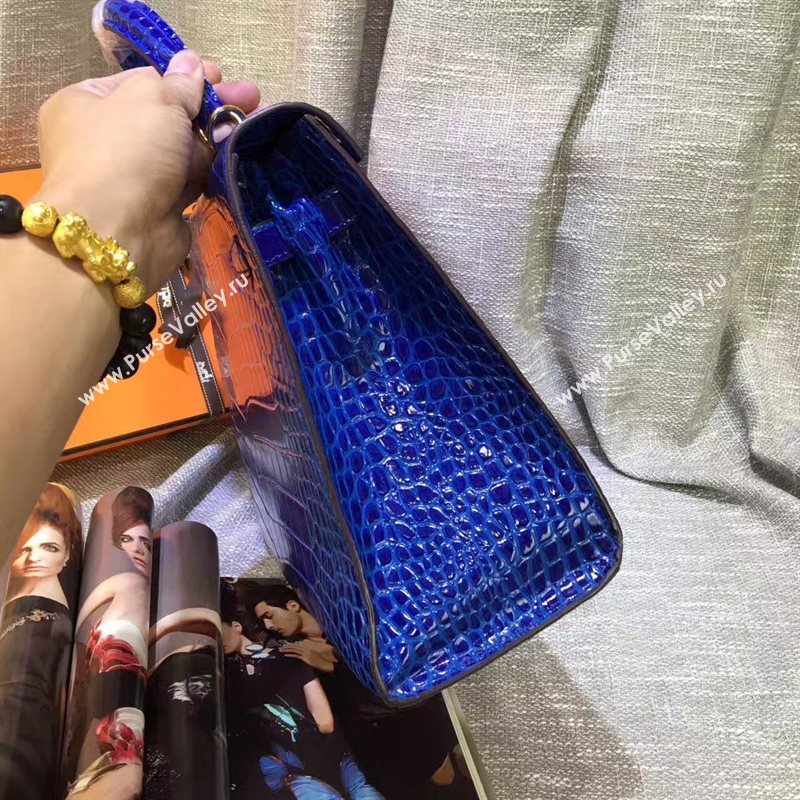 Hermes crocodile navy Kelly bags 5233