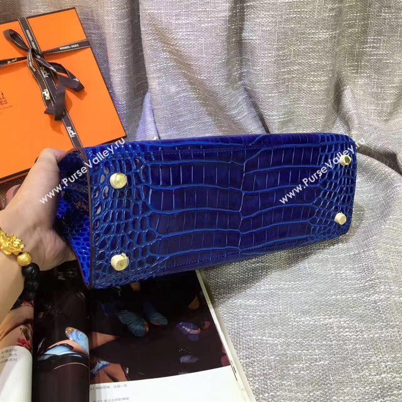 Hermes crocodile navy Kelly bags 5233